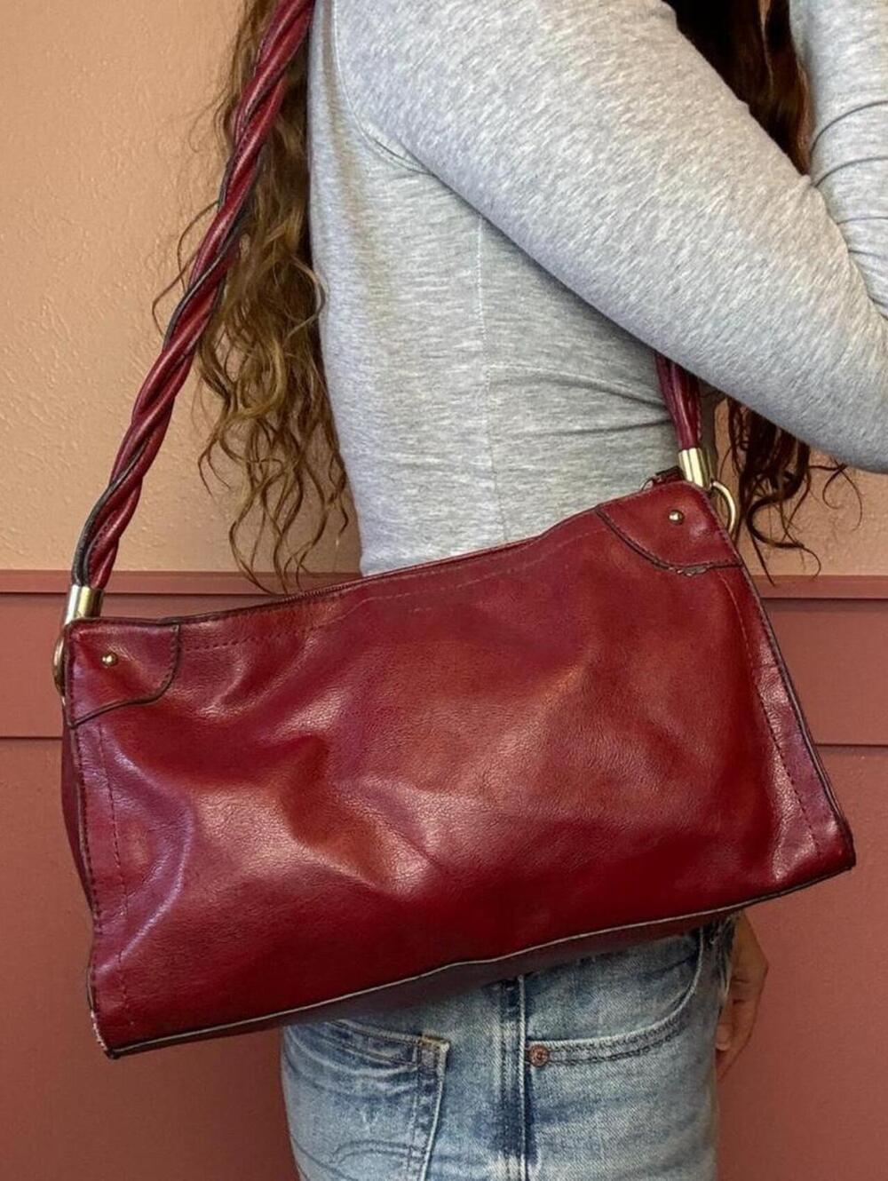Relic braided red vintage shoulder bag rectangle y2k 2000s